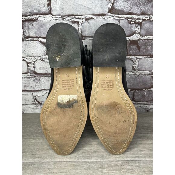 Alias Mae Black Leather Pointed Toe Buckle Straps Boots Women Sz 40EU/9.5M US - Picture 13 of 16